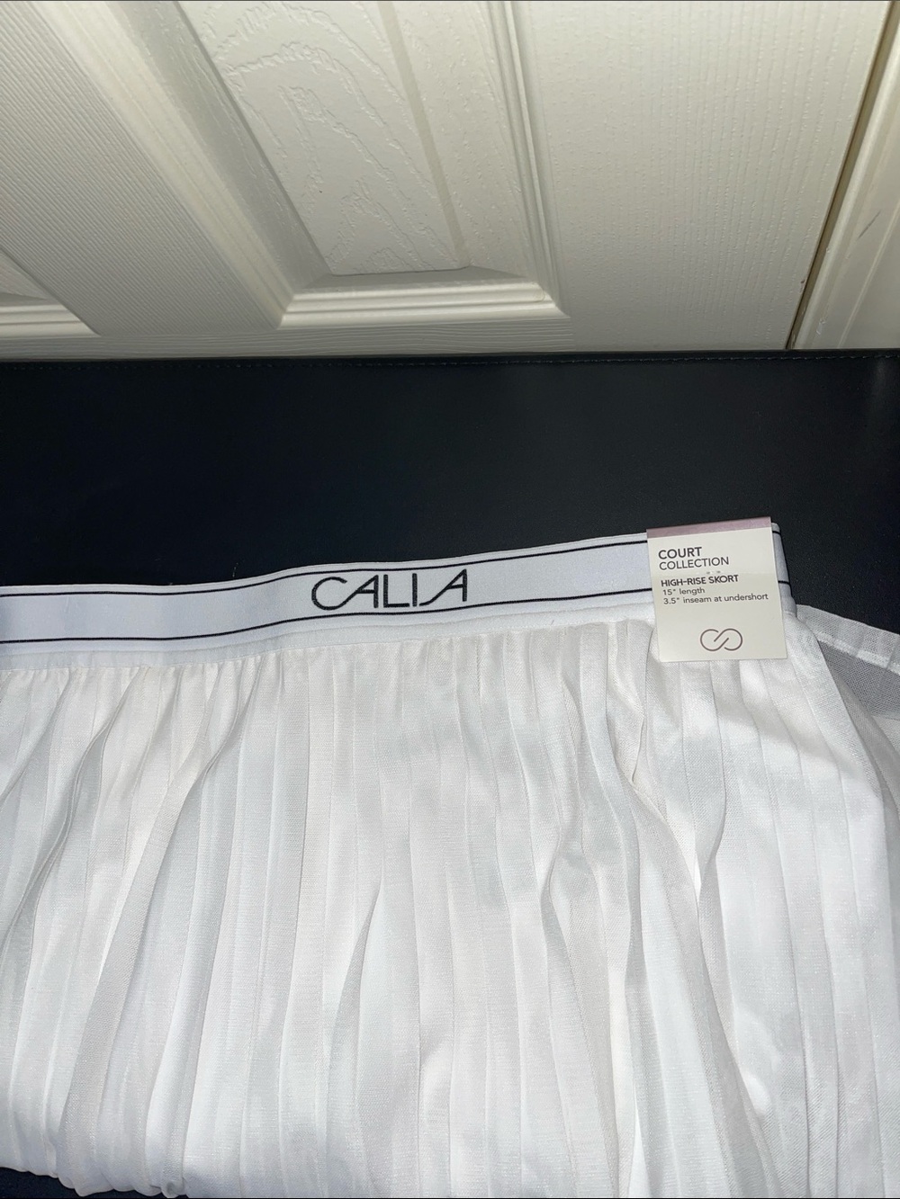 CALIA by Carrie Underwood White Pleated Tennis Skirt with Branded Waistband - Picture 6 of 10